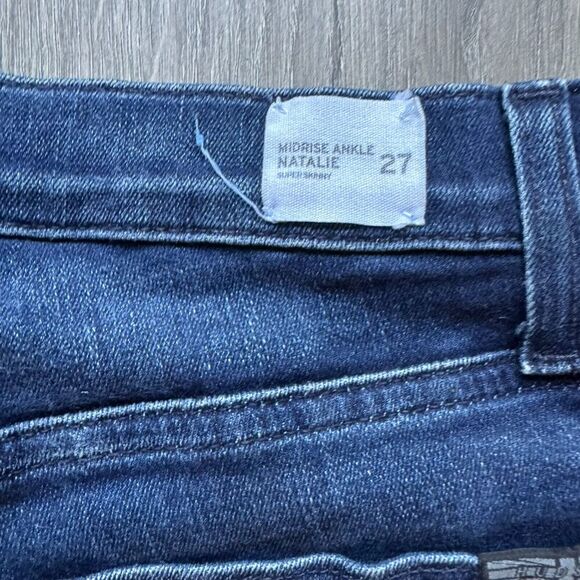 Hudson Natalie Mid Rise Super Skinny Jeans Womens 27 Inch Waist Blue Denim Zip - Picture 14 of 15